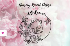 Nursery Round Design for Baby Girl - Welcome Sign SVG Product Image 3