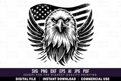 Eagle with USA Flag. Patriotic. Independence Day. 4th July. Product Image 1