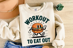 Workout to eat out svg Design | Svg Cut Files | Shirt Svg Product Image 2