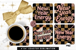 Faux Latch Hook New Year Coasters PNG | Valentines PNG Product Image 1