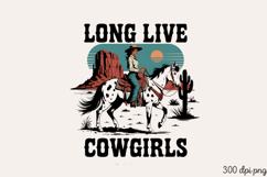LONG LIVE COWGIRLS PNG, Vintage Western Sublimation PNG Product Image 2