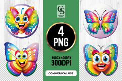 Cute Rainbow Butterfly Clipart Sublimation PNG Product Image 1