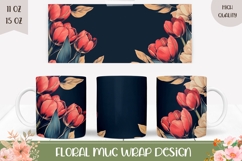 Spring Flowers Mug Design, Cute Tulips Mug Sublimation Product Image 1