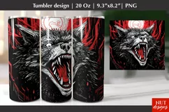 Halloween Wolf tumbler png Werewolf tumbler sublimation 20Oz Product Image 1