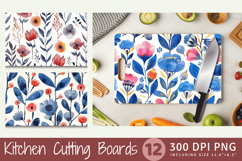 Watercolor Scandinavian Flowers Cutting Boards sublimation D Product Image 1