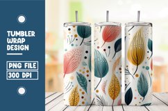 Abstract Shapes And Leaves Tumbler Wrap Sublimation Product Image 1