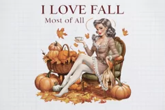 Retro Fall PNG Sublimation, I love fall most of all Product Image 1
