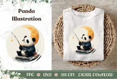 Cartoon Panda Illustration, Panda PNG, Animals PNG Product Image 1