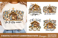 4 Nativity Christmas Bow Shirt PNG Designs, 4 Pink Christmas Product Image 1
