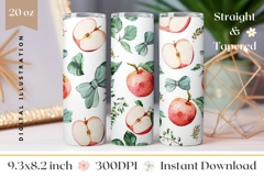 Apples Tumbler Wrap Design, Fruits Tumbler Sublimation Product Image 1