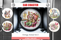 Car Coaster Vintage Animal Product Image 1