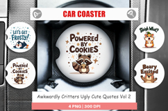 Awkwardly Festive Critters Car Coaster Product Image 1
