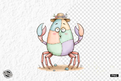 Whimsical Summer Crab Clipart Product Image 1
