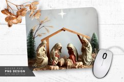 Traditional Nativity Scene Soft Colors Mouse Pad PNG Design Product Image 1