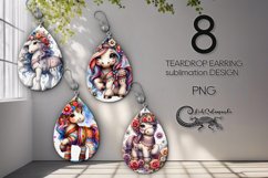 Boho inscription | 8 Teardrop Earring sublimation designs Product Image 1
