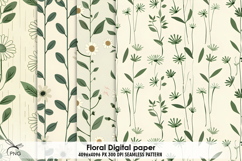 Floral digital paper, background clipart Product Image 1