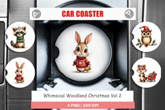 Whimsical Woodland Xmas Car Coaster Product Image 1