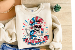 Skeleton Merica Svg | 4th of July Svg | Shirt Svg Product Image 2