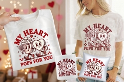 My Heart Pops for You Valentine T-Shirt Design Product Image 1