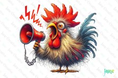 Funny Chicken Clipart Sublimation Product Image 1