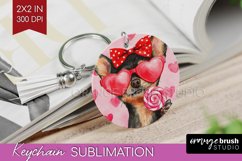 Chihuahua Valentine Keychain PNG Valentines Day Keychain Product Image 1