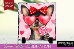 Chihuahua Valentine Slate PNG Valentines Day Square Slate Product Image 1