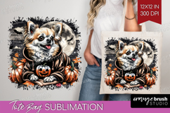 Chihuahua Dog Tote Bag Halloween Tote Bag PNG Sublimation Product Image 1