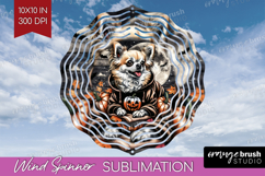 Chihuahua Dog Wind Spinner Sublimation PNG Halloween Round Product Image 1