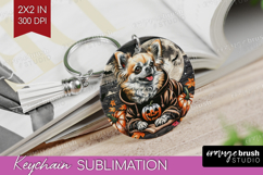 Chihuahua Dog Keychain PNG Halloween Keychain Sublimation Product Image 1