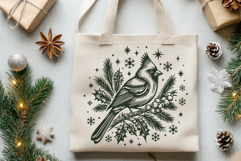 Christmas Cardinal SVG | Winter Bird on Holly Branch Product Image 3