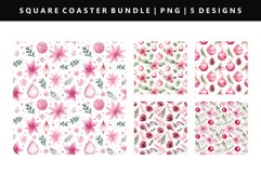 Christmas Square Coaster Design | Square Coaster PNG Product Image 2