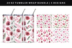 Christmas 20oz Tumbler Wrap | Sublimation PNG Bundle Product Image 2