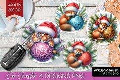 Christmas Animals Car Coaster - Cute Christmas Coaster PNG Product Image 1