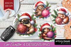 Christmas Animals Car Coaster - Cute Christmas Coaster PNG Product Image 1