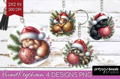 Christmas Animals Keychain PNG - Cute Christmas Keychain Product Image 1
