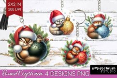 Christmas Animals Keychain PNG - Cute Christmas Keychain Product Image 1