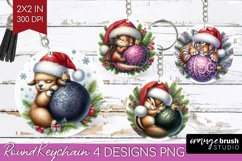 Christmas Animals Keychain PNG - Cute Christmas Keychain Product Image 1