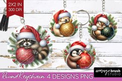 Christmas Animals Keychain PNG - Cute Christmas Keychain Product Image 1
