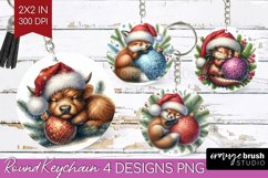 Christmas Animals Keychain PNG - Cute Christmas Keychain Product Image 1