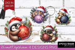 Christmas Animals Keychain PNG - Cute Christmas Keychain Product Image 1