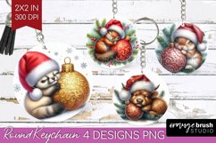Christmas Animals Keychain PNG - Cute Christmas Keychain Product Image 1