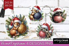 Christmas Animals Keychain PNG - Cute Christmas Keychain Product Image 1