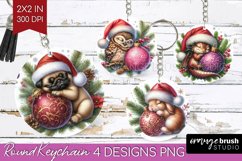 Christmas Animals Keychain PNG - Cute Christmas Keychain Product Image 1