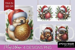 Christmas Animals Mug Wrap - Cute Christmas Mug PNG Product Image 1