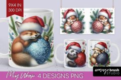 Christmas Animals Mug Wrap - Cute Christmas Mug PNG Product Image 1