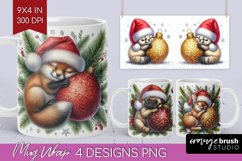 Christmas Animals Mug Wrap - Cute Christmas Mug PNG Product Image 1