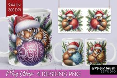 Christmas Animals Mug Wrap - Cute Christmas Mug PNG Product Image 1