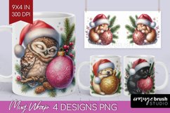 Christmas Animals Mug Wrap - Cute Christmas Mug PNG Product Image 1