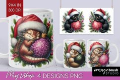 Christmas Animals Mug Wrap - Cute Christmas Mug PNG Product Image 1