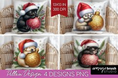 Christmas Animals Pillow Sublimation - Cute Christmas Pillow Product Image 1